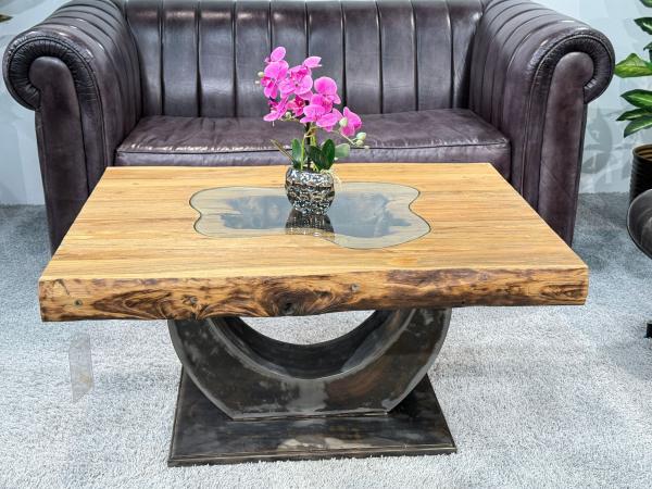 Rechteckiger Couchtisch aus Massivholz Deep Island 100 cm