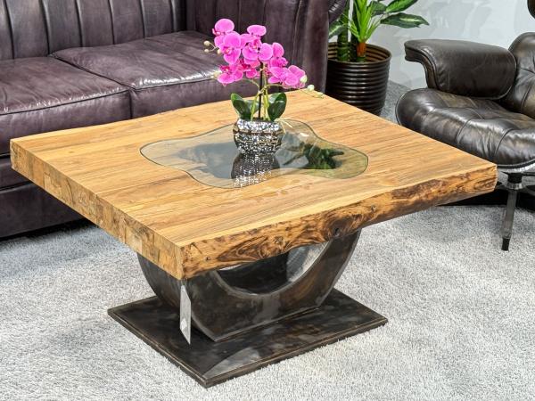 Rechteckiger Couchtisch aus Massivholz Deep Island 100 cm