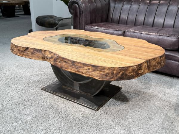 Couchtisch vollholztisch fusion baumkantentisch
