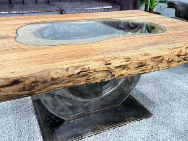 Massivholztisch Baumscheibentisch Couchtisch  Baumkante