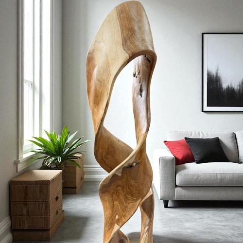 Holzskulptur Aufsteller Baumstamm 3D-Optik