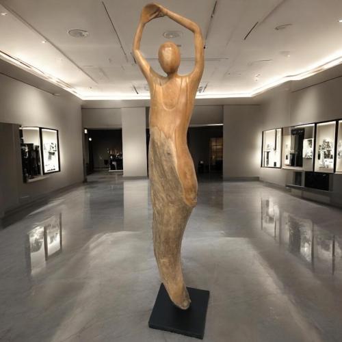 Holzskulptur Raumtrenner Teakholz