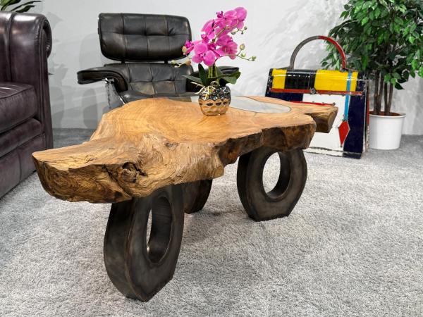 Wohnzimmertisch aus Holz Lakeside Baumscheibentisch
