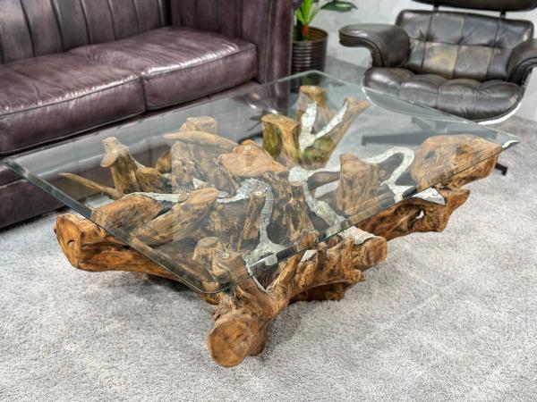 Baumwurzel Couchtisch Root aus Teakholz