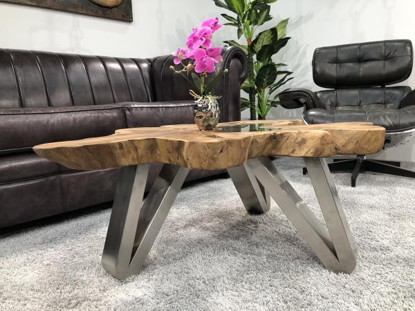 Baumstamm-Wildkante-Teak-Natur-Couchtisch