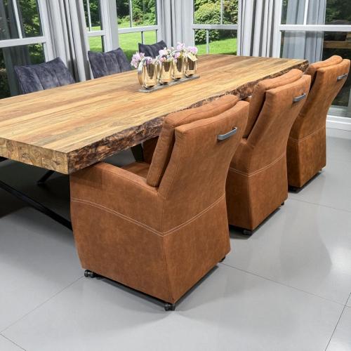 Bequemer Esszimmerstuhl Sessel Granada cognac