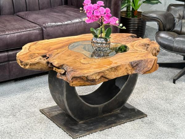 Besonder Couchtisch Expression aus holz Baumscheibe Baumstamm