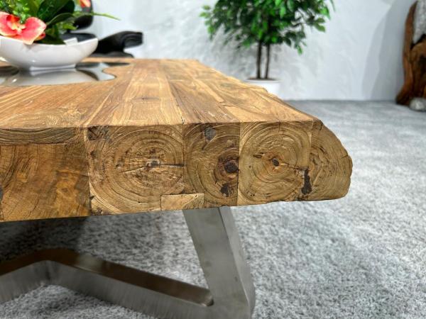 Maßtisch eckiger Wohnzimmertisch Deep Island Freestyle aus Holz