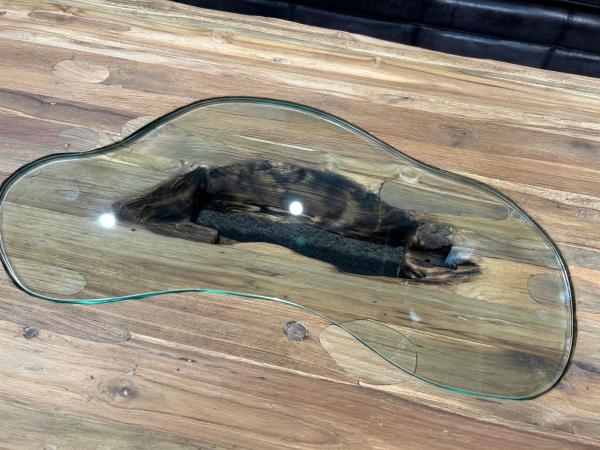 Maßtisch eckiger Wohnzimmertisch Deep Island Freestyle aus Holz