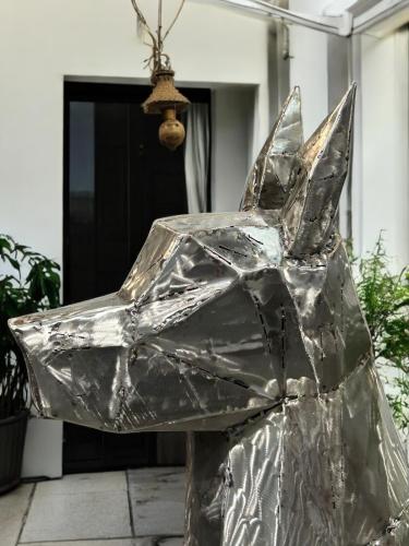 Skulptur Hund aus Eisen 120 cm