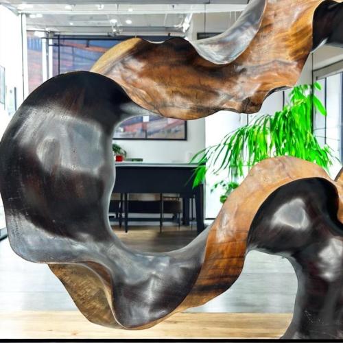 Holzskulptur Raumtrenner Suarholz