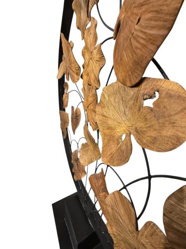 Dekoration Leaves aus Holz mit Stahl freistehend