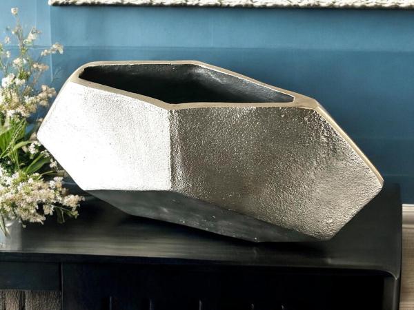 Dekorative Vase silber Metall Pentagramm