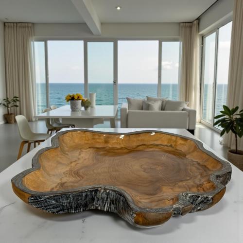 Obstschale teakholz lara tischdeko