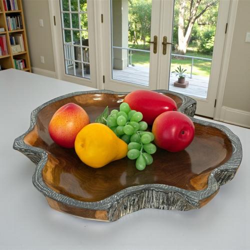 Obstschale teakholz lara tischdeko