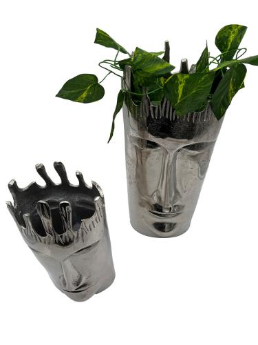Design Blumenvasen-Set Gesicht aus Nickel