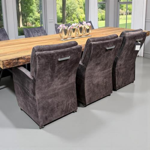 Design Esszimmerstuhl Sessel Granada samt grau