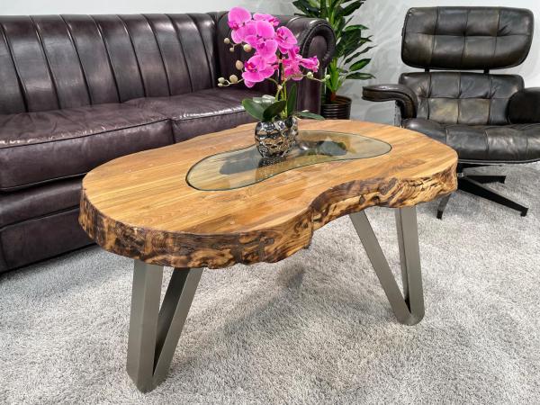 Design Sofatisch Loftstyle Altholz Edelstahl