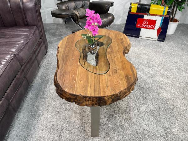 Design Sofatisch Loftstyle Altholz Edelstahl