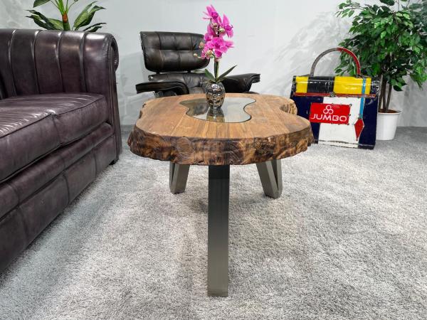 Design Sofatisch Loftstyle Altholz Edelstahl