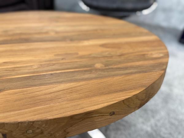 Runder Wohnzimmertisch Eternia 80 cm Holz Edelstahlgestell