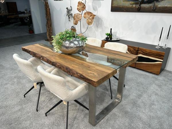 Designtisch/Esstisch aus recyceltem Teakholz "Old Elements" 160 cm