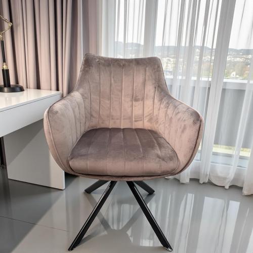 Swivel Chair "CADIZ", cappuccino, with armrest, with automatic return