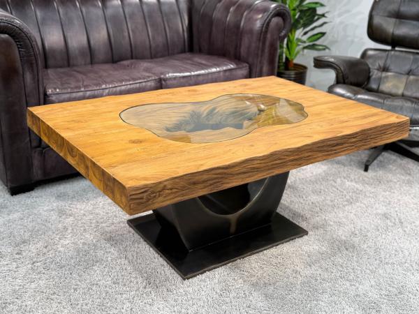 Rechteckiger Couchtisch aus Massivholz Deep Island 120 cm
