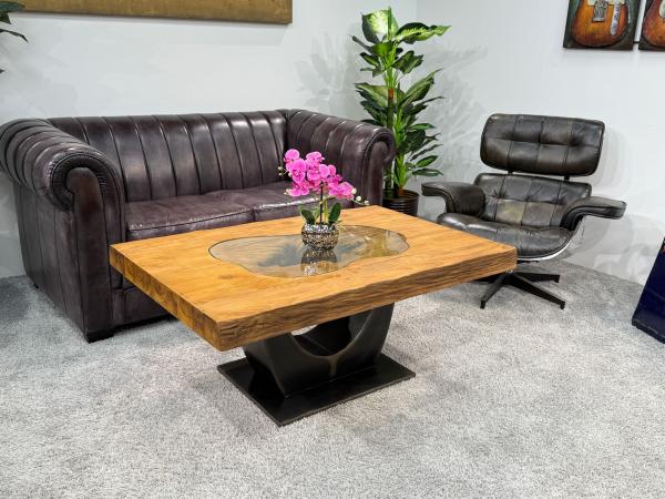 Rechteckiger Couchtisch aus Massivholz Deep Island 120 cm