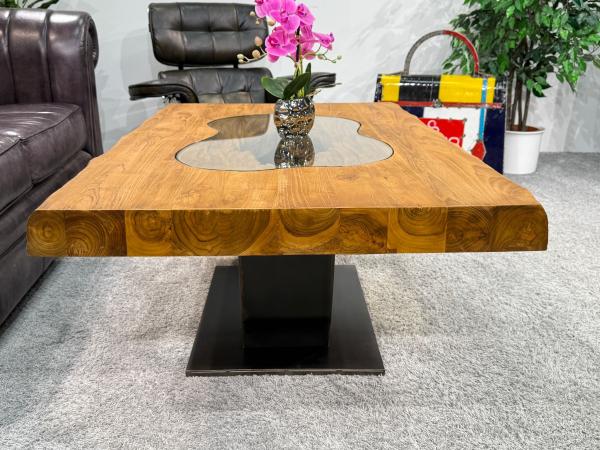 Rechteckiger Couchtisch aus Massivholz Deep Island 120 cm