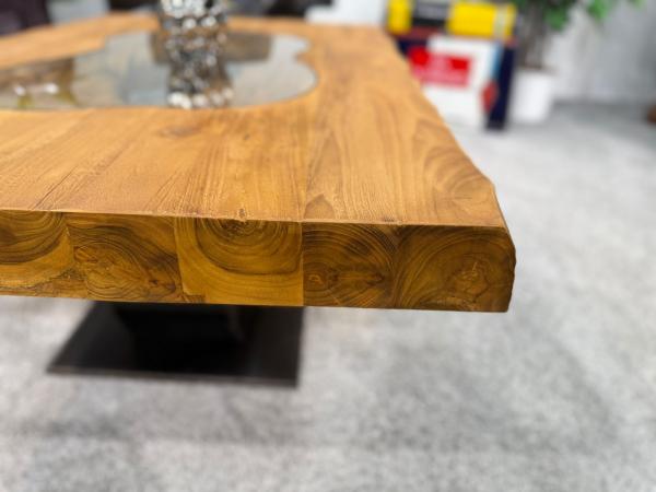 Rechteckiger Couchtisch aus Massivholz Deep Island 120 cm