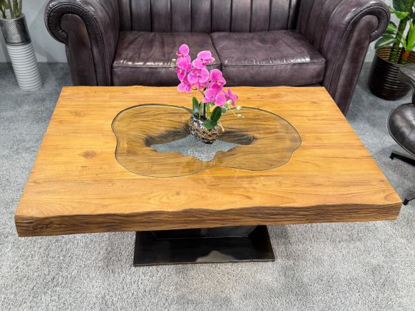 Rechteckiger Couchtisch aus Massivholz Deep Island 120 cm