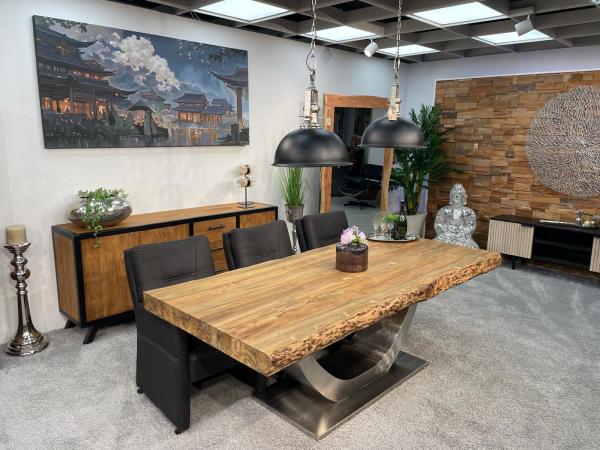 Vollmassiver Wohnzimmertisch aus recyceltem Teakholz 220cm