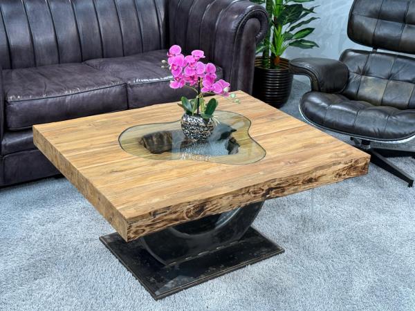 Rechteckiger Couchtisch aus Massivholz Deep Island 100 cm