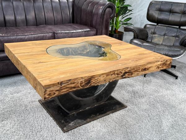 Rechteckiger Couchtisch aus Massivholz Deep Island 100 cm