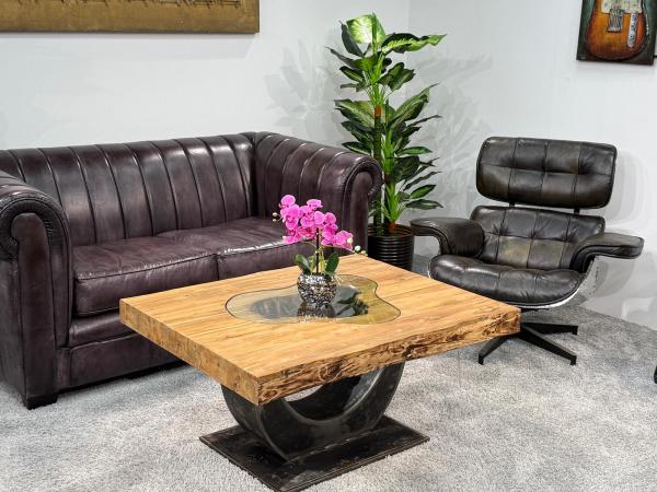Rechteckiger Couchtisch aus Massivholz Deep Island 100 cm