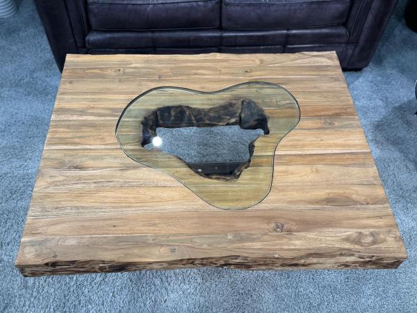 Rechteckiger Couchtisch aus Massivholz Deep Island 100 cm