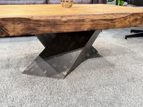 Teakholz-Couchtisch mit Kreuzbein, 100x83x43,5 cm