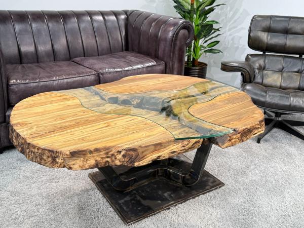 Wohnzimmertisch aus Holz edler Couchtisch Designtisch