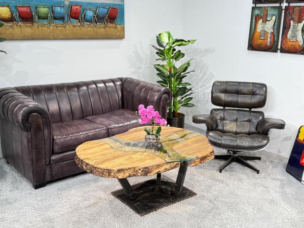 Couchtisch "Fjord" ca.120 x 75-90 x 50,5 cm aus Holz (Altholz Teak)