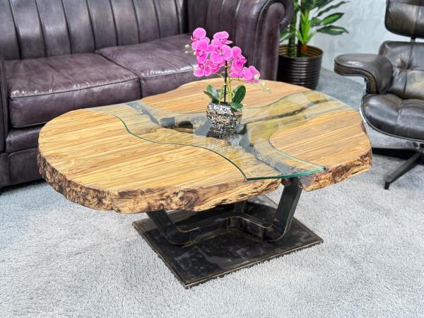 Wohnzimmertisch aus Holz edler Couchtisch Designtisch