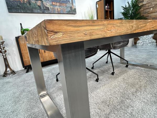 Holztisch Esstisch Glaseinlagen