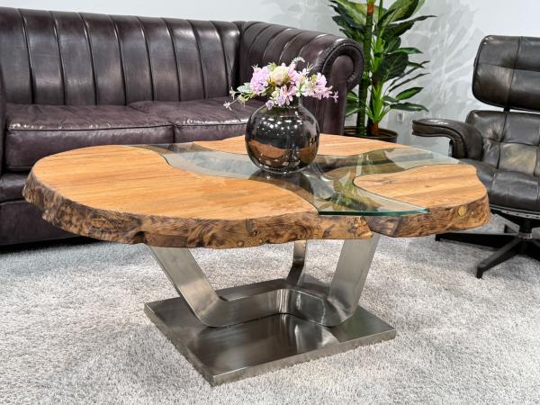 Nierentisch/Couchtisch "Fjord" aus Holz