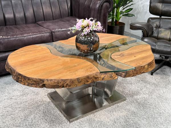 Nierentisch/Couchtisch "Fjord" aus Holz