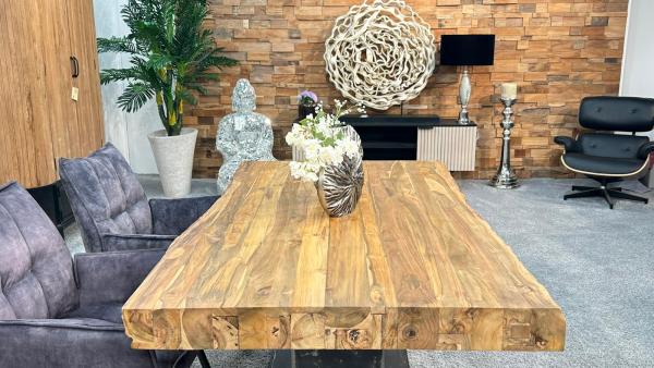 Esstisch aus recyceltem Holz für 6 Personen, 160x90x78 cm