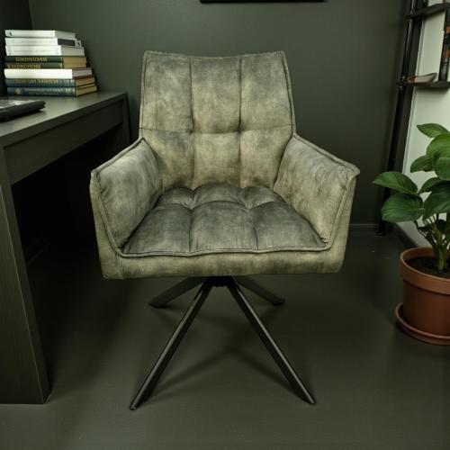 Designstuhl/Esszimmerstuhl "Nizza graugrün"