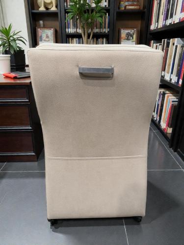 Dining Chair/Armchair "Granada ivory cream" with Armrest on Casters