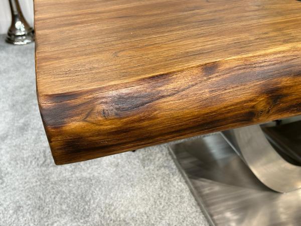 Massivholz Esstisch "Deep Island" mit Glaseinlage 180 cm