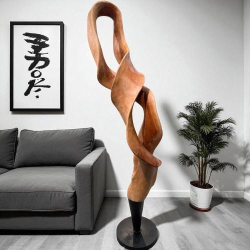 Holzskulptur Aufsteller Baumstamm 3D-Optik