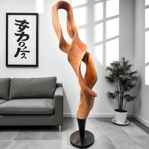 Holzskulptur Aufsteller Baumstamm 3D-Optik